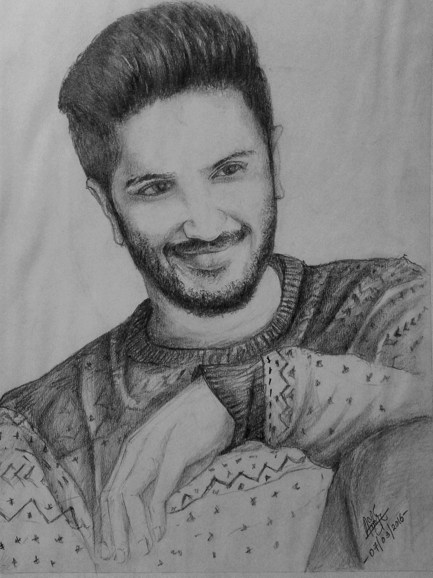 Art Dulquer Salmaan Pencil Drawing