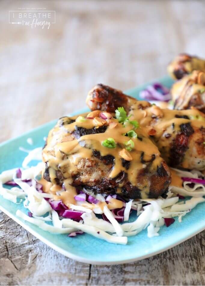 Keto Grilled Chicken Peanut Sauce - Chicken recipes atkins #chicken #recipes #atkins Keto Grilled Chicken Peanut Sauce