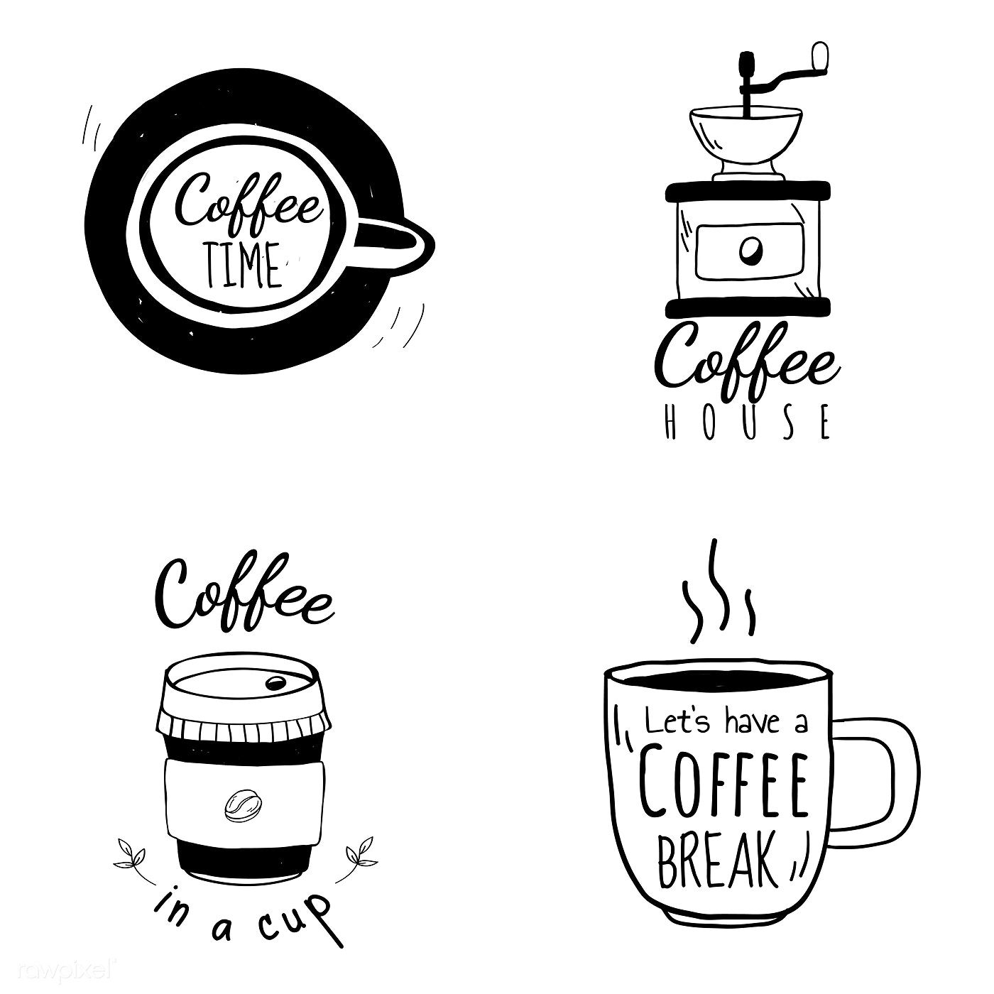 Download Set Of Coffee Shop Logos Vector Free Image By Rawpixel Com Filmful Coffee Shop Logo Shop Logo Vector Logo