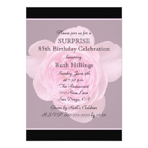 85th surprise birthday party invitation rose pinterest surprise