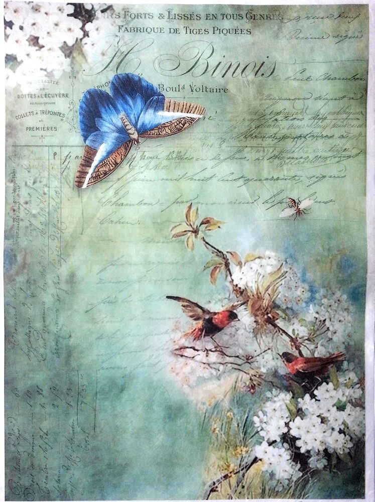 rice paper for decoupage decopatch scrapbooking sheet craft vintage rice sheet