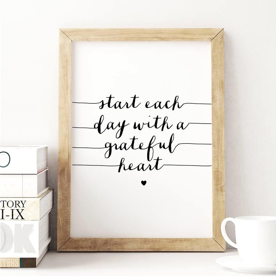 Start Each Day With a Grateful Heart http://www.amazon.com/dp/B01708HXZO motivationmonday print inspirational black white poster motivational quote inspiring gratitude word art bedroom beauty happiness success motivate inspire Typography Art Print, Typography Quotes, Typography Inspiration, Lettering, Handwritten Typography, Inspirational Words Of Wisdom, Inspirational Posters, Uplifting Quotes, Motivational Quotes For Depression