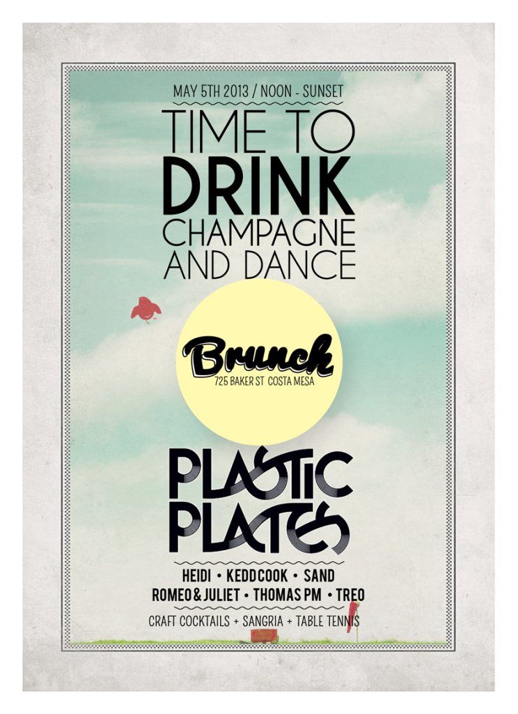 view the brunch with special guests plastic plates heidi vintage sunset flyers