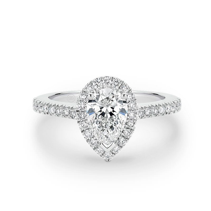 Pear Cut Engagement Ring Halo, Pear Diamond Halo Ring, Dream Diamond Ring, Pear Wedding Ring, Halo Ring Setting, Moissanite Engagement Ring Halo, Unique Diamond Rings, Wedding Rings Solitaire, Pear Shaped Diamond