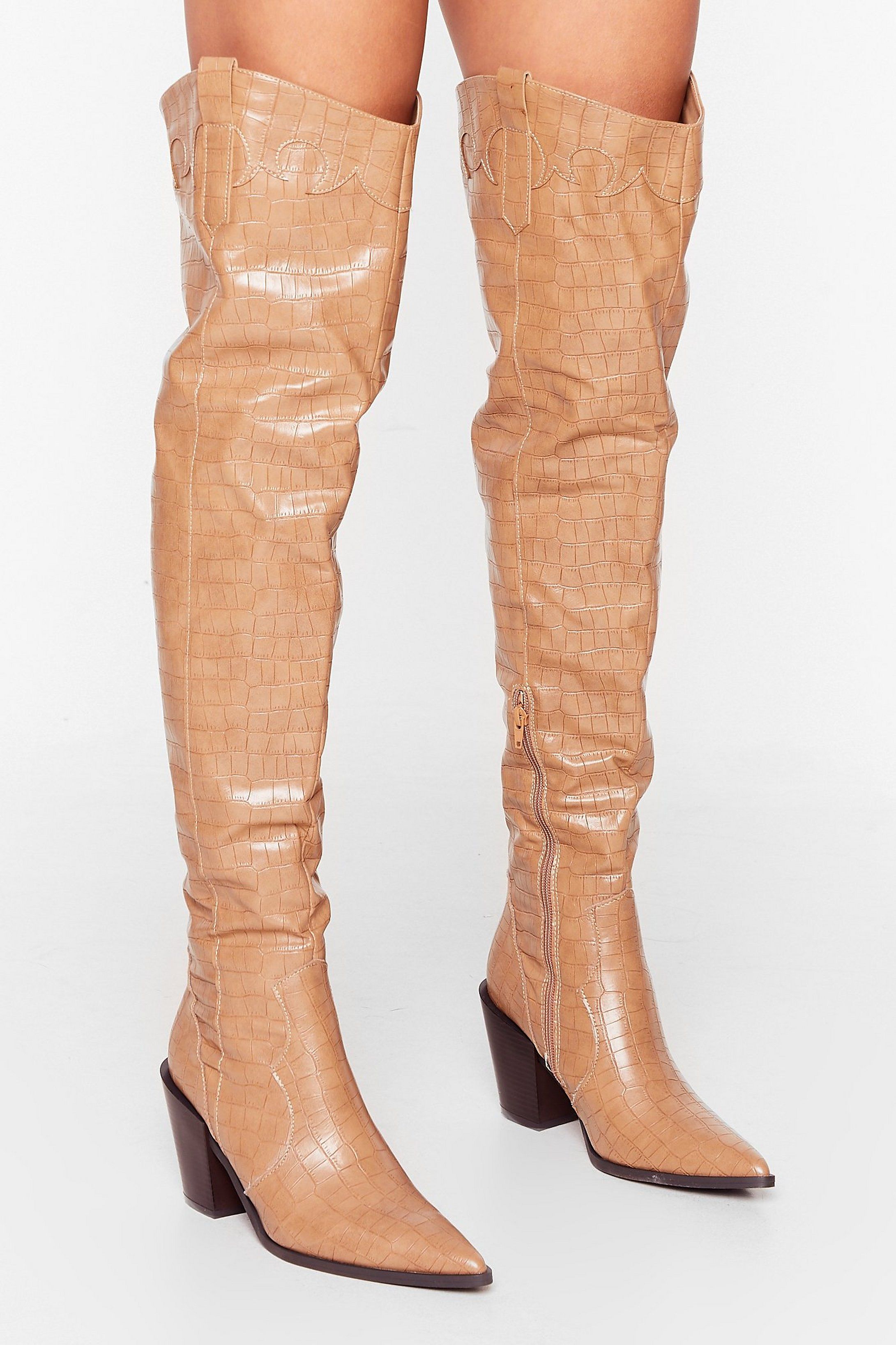 Howdy Partner Western Thigh-High Boots