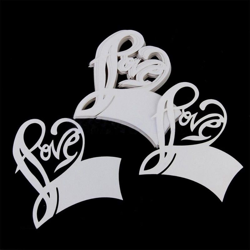 50pcs Snowflake Table Name Place Cards Wine Glass Xmas Wedding Party Decor