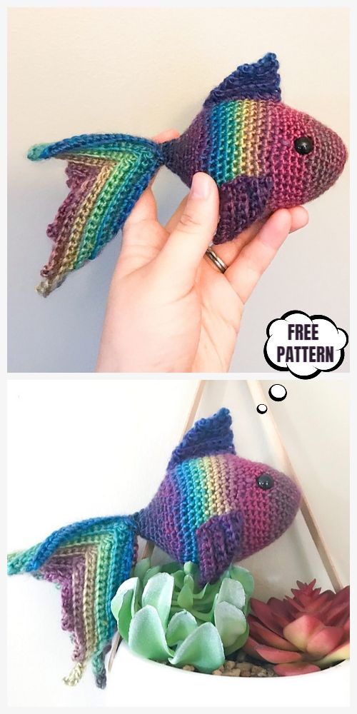Crochet Goldfish Amigurumi Free Patterns #crochetamigurumifreepatterns