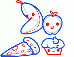 Image result for how to draw kawaii food step by step (With images