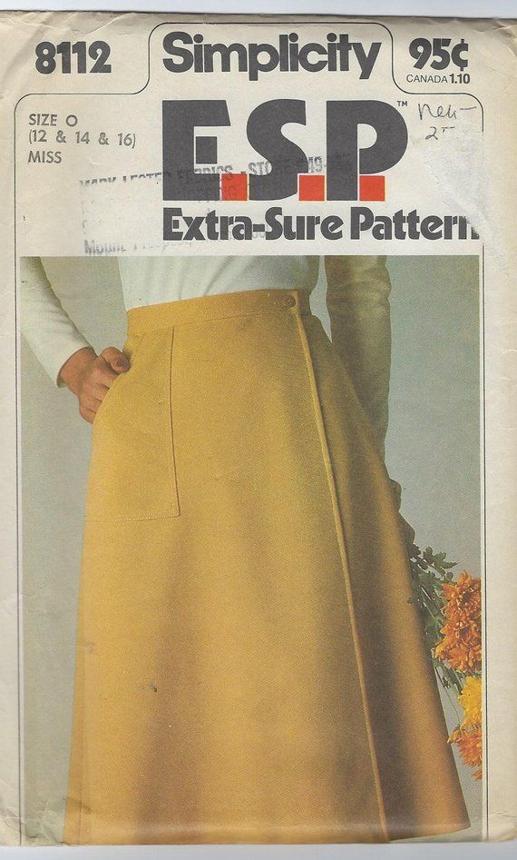 Download Simplicity Pattern 8112 Mock-Wrap Skirt A Line skirt Mock ...