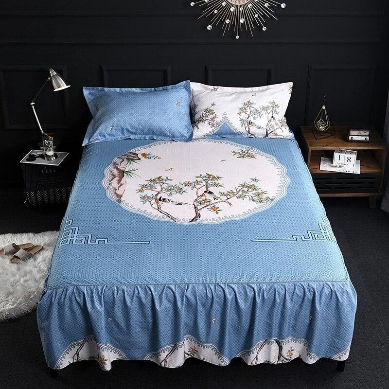 Yaapeet Bed Skirt Bedcover Floral Fitted Sheet Cover Bedspread Bedroom Home Textile Skirt Single Full Queen Bedspread In 2021 Bed Skirt Pattern Bed Spreads Bedskirt