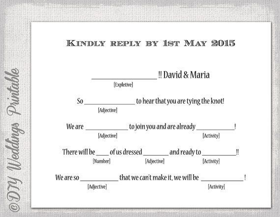 Wedding Libs RSVP template download DIY \