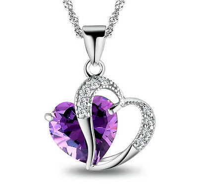 amethyst Pendant 92.5 Sterling Silver Handmade Jewelry Pendant......Heart shape pendant........girlfriend Gift Love Gift