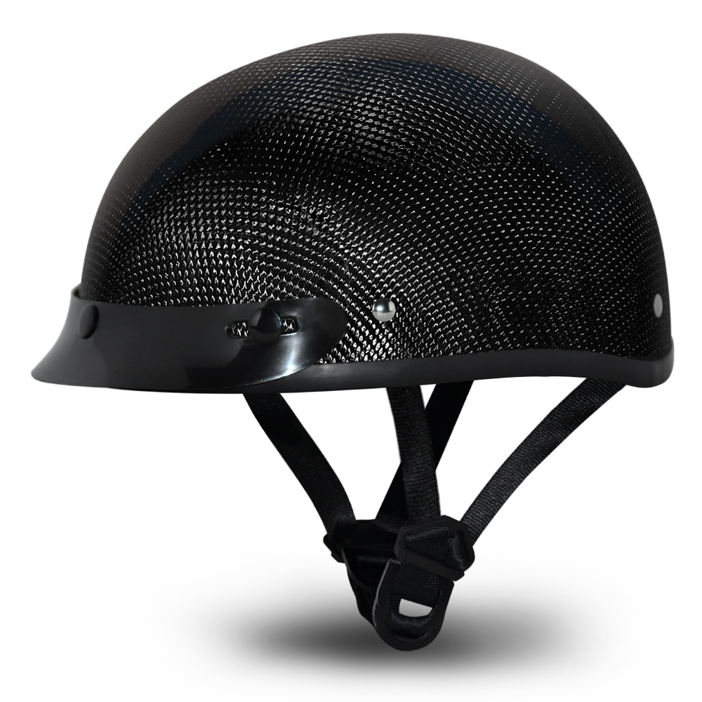 Daytona Helmets Motorcycle Half Helmet Skull Cap- Carbon Fiber 100% DOT