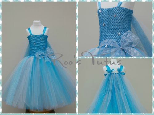 Frozen Disney Girls Inspired Princess Dress Anna Elsa Party Fancy Dress Costume