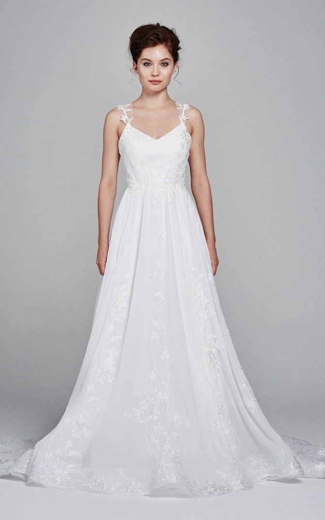 A Line Wedding Dresses Chiffon V Neck Aline With Fl Beaded A Line Wedding Dresses Chiffon V Neck Aline With Fl Beaded Straps And Crystal Embroidered