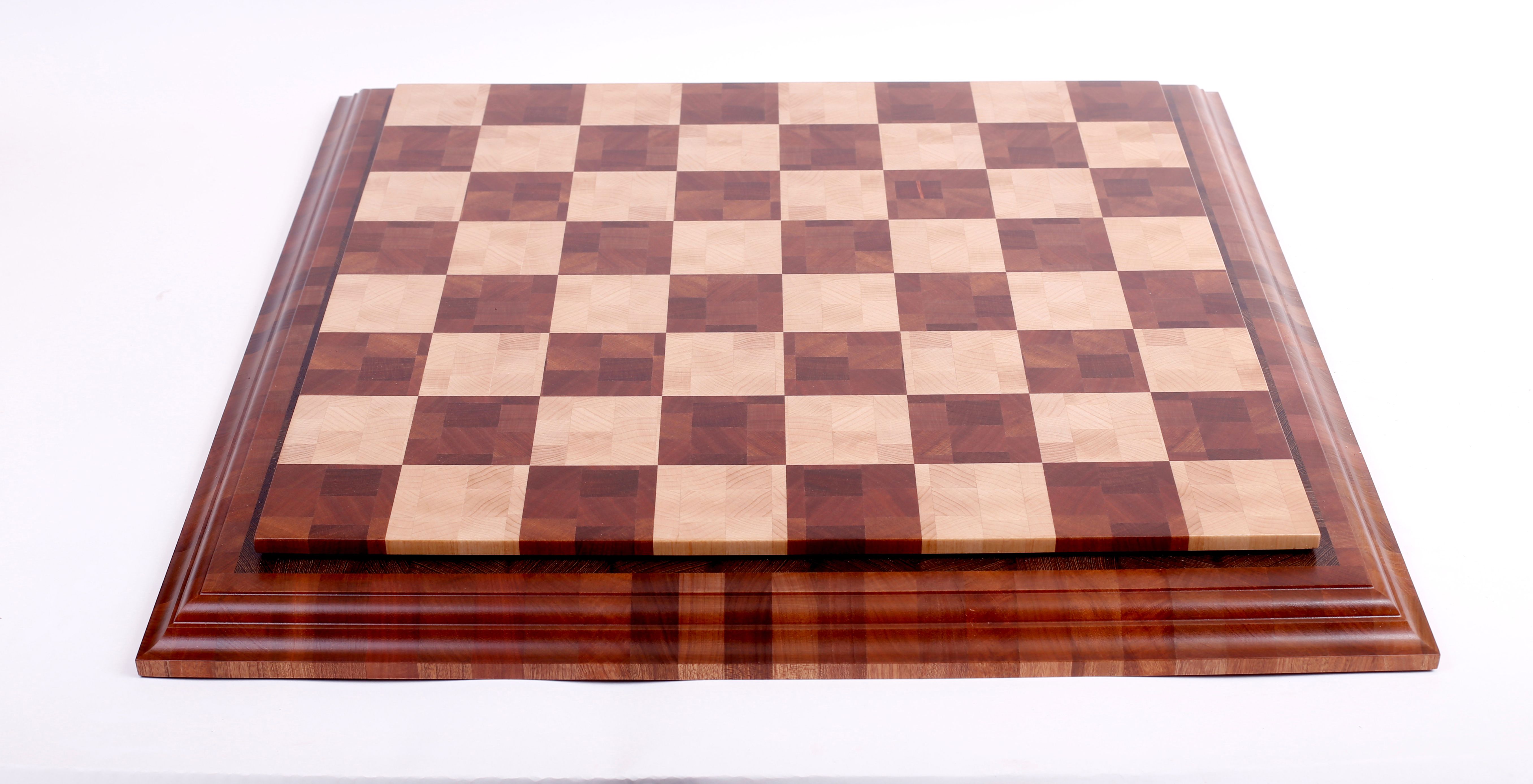 15.75 Inch Walnut and Maple Deluxe Chess Board