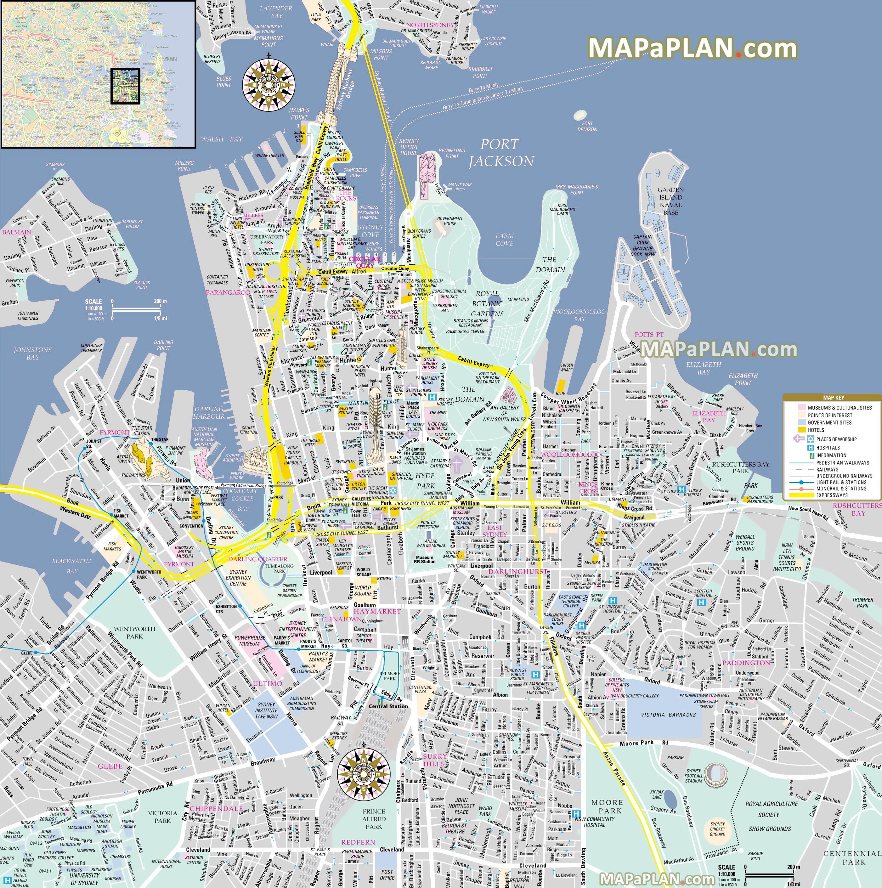 inner city centre cbd detailed street travel guide must see places best destinations to visit sydney