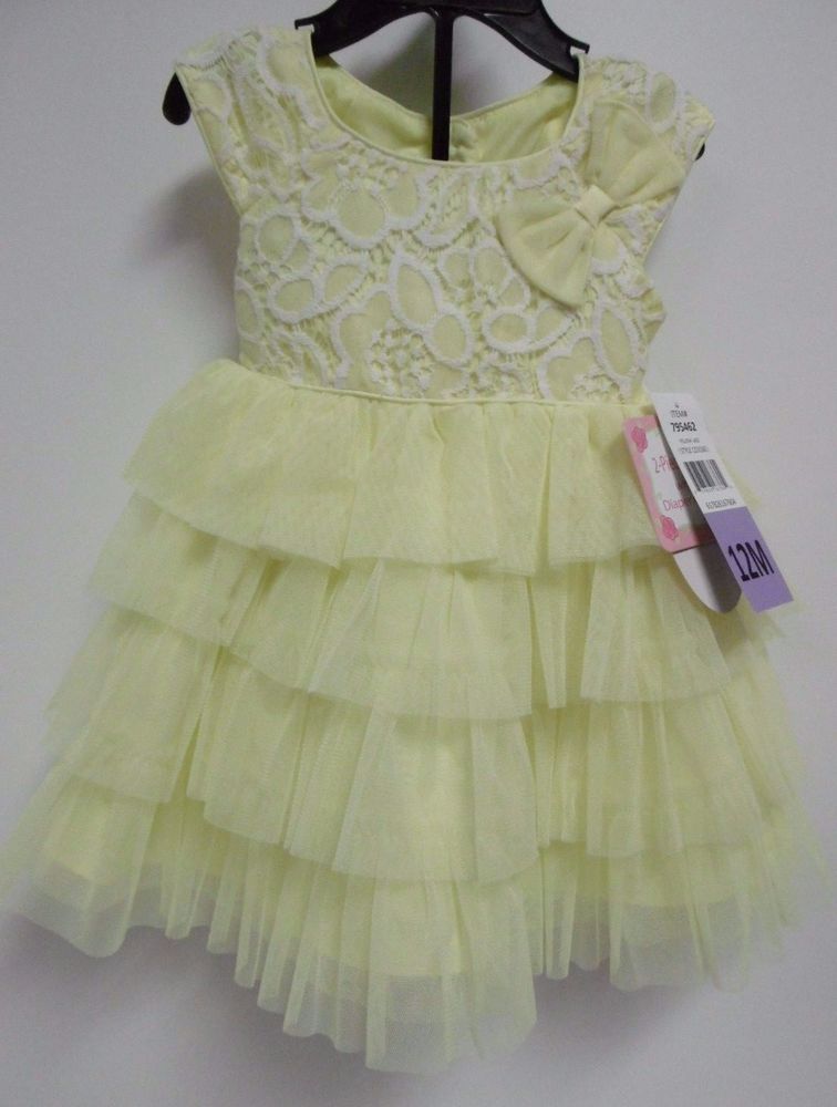 JONA MICHELLE GIRLS YELLOW WHITE SPRING SUMMER DRESS 12 MO JONA MICHELLE GIRLS YELLOW WHITE SPRING SUMMER DRESS 12 MO