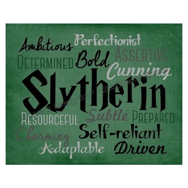 Traits Of The Hogwarts House Of Slytherin Green Accent Art