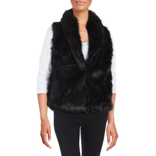 black fake fur vest