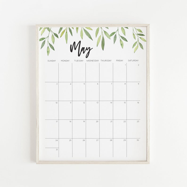 2020 Calendar Printable Desk Calendar Watercolor Calendar 2020 Calendar Printable Desk Calendar Watercolor Calendar