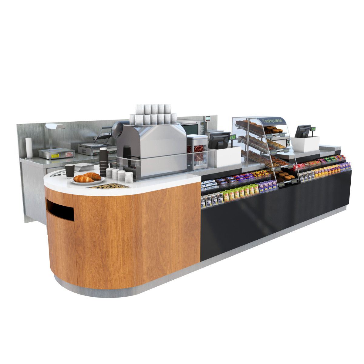 3D Model Cafe Shop Counter 3D Model