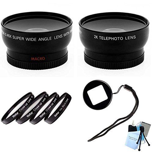 D7200 D7100 D5300 D5200 D5100 D810 D610 D3300 D3200 D3100 D7000 D800 D600 D4x D3x DSLR Cameras Includes: High Definition Wide Angle Lens with Macro Closeup feature D750 Essential 52mm Accessory Kit for Nikon D500 + High Definition 2X Telephoto Lens +
