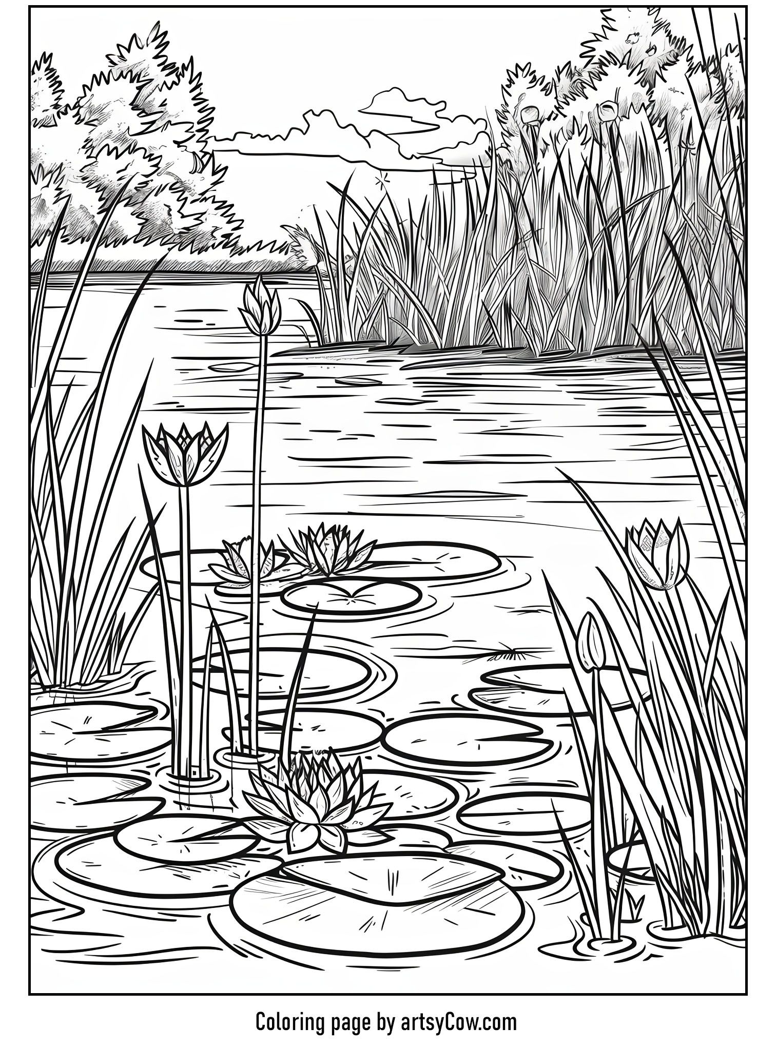 Best 13 Unleash Your Creativity: 45 Tranquil Nature Coloring Pages for
