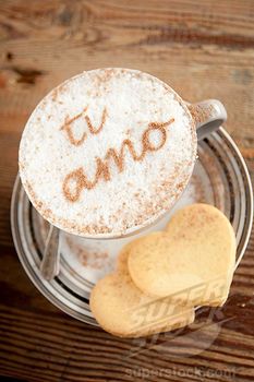 Ti Amo Written In Chocolate On A Cappuccino Means I Love You In