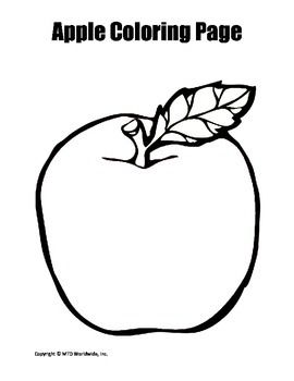 Apple Coloring Page Packet | Apple coloring pages, Apple coloring