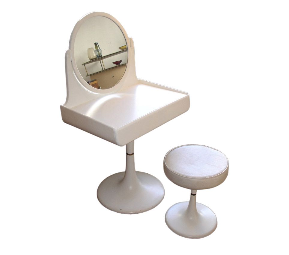 In My Room Vintage Furniture Art Deco And Retro Rare E Age Dressing Table And Matching Stool By Isku Finnish Circa 1970s Modern