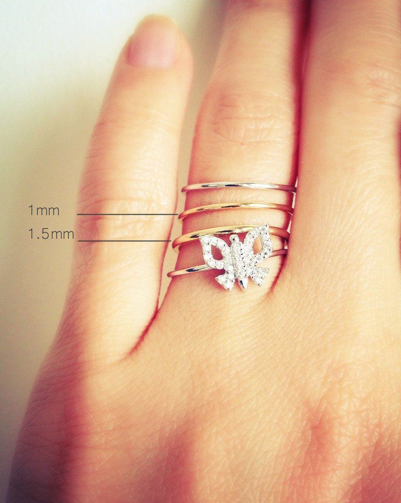 1.5mm Thin Gold Band 14k Rose Gold Thin gold band