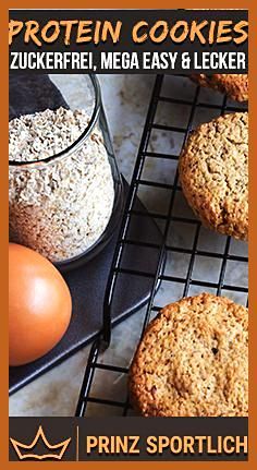 Protein Cookies: 4 gesunde & eiweißreiche Rezept-Varianten #Cookies #eiweißreiche #Fitness food logo...