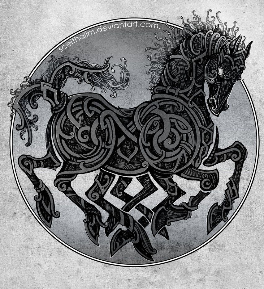 Image of Sleipnir horse of Odin Odin weapons