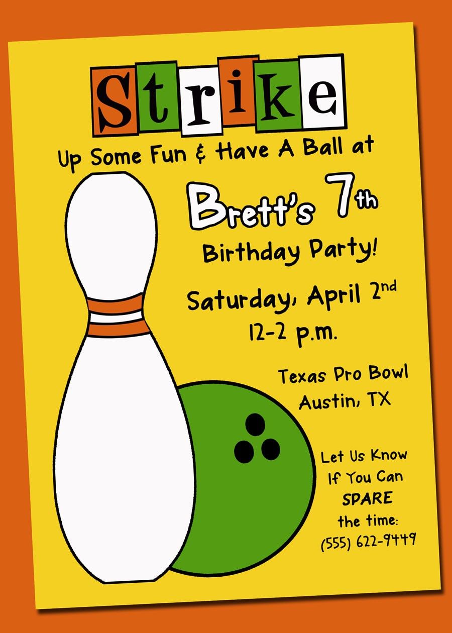printable bowling birthday party invitation 10 00 via etsy