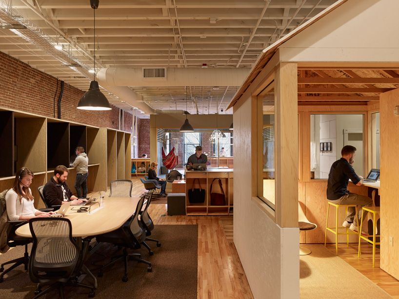 Airbnb S Portland Office Offers A Diverse Range Of Working Environments Airbnb Office Airbnb Portland Library Furniture Design