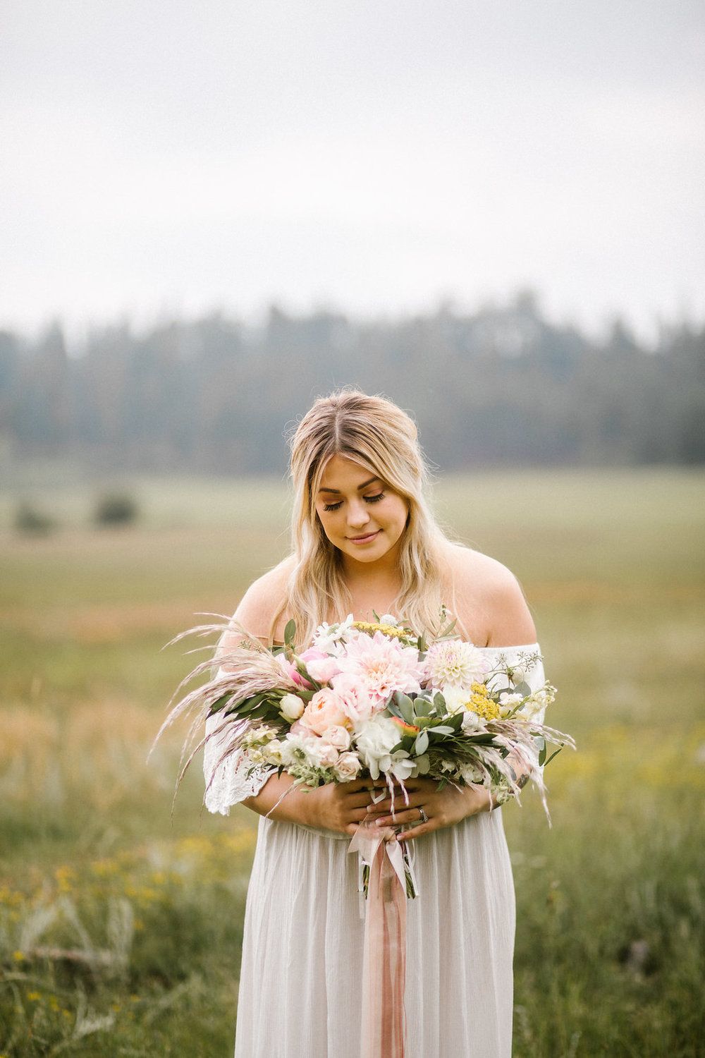 Flowers by Lace and Lilies, blush, white and yellow bridal