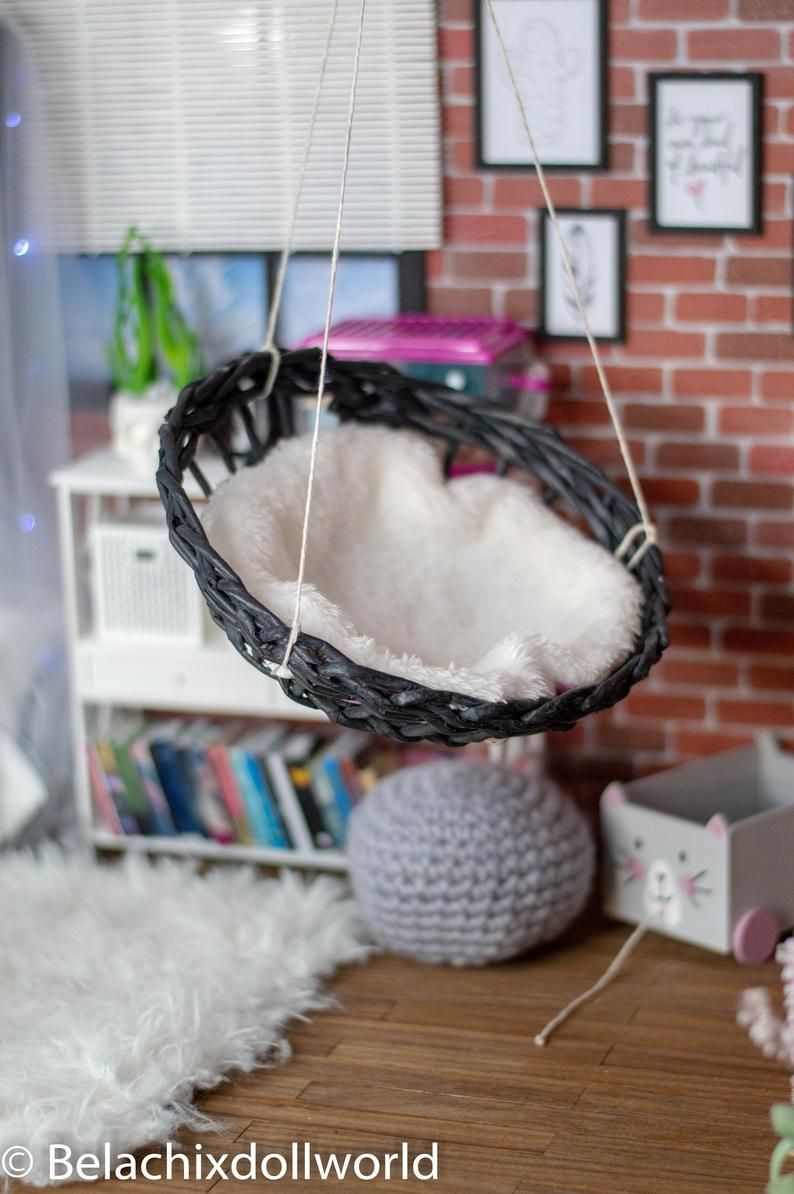 Miniature wicker swing , 1/4, 1/6 ,blythe, barbie, Miniature wicker swing , 1/4, 1/6 ,blythe, barbie,
