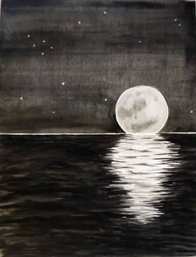 Moon Set Painting Painting Art Inspiration Art Painting