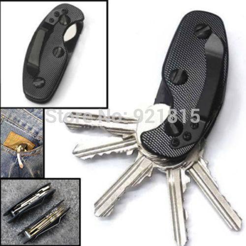 Keychain Portable Aluminum Key Holder Smart Keyring Organizer Clip Folder