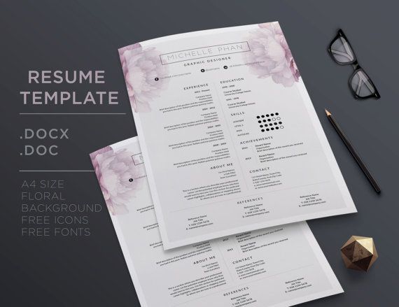 Elegant CV template , cover letter reference letter templates (1
