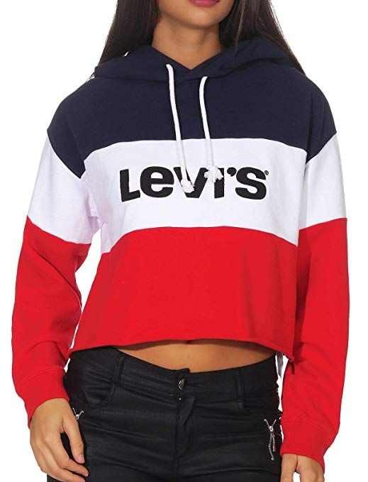 Sudaderas cortas con capucha para mujer de manga larga