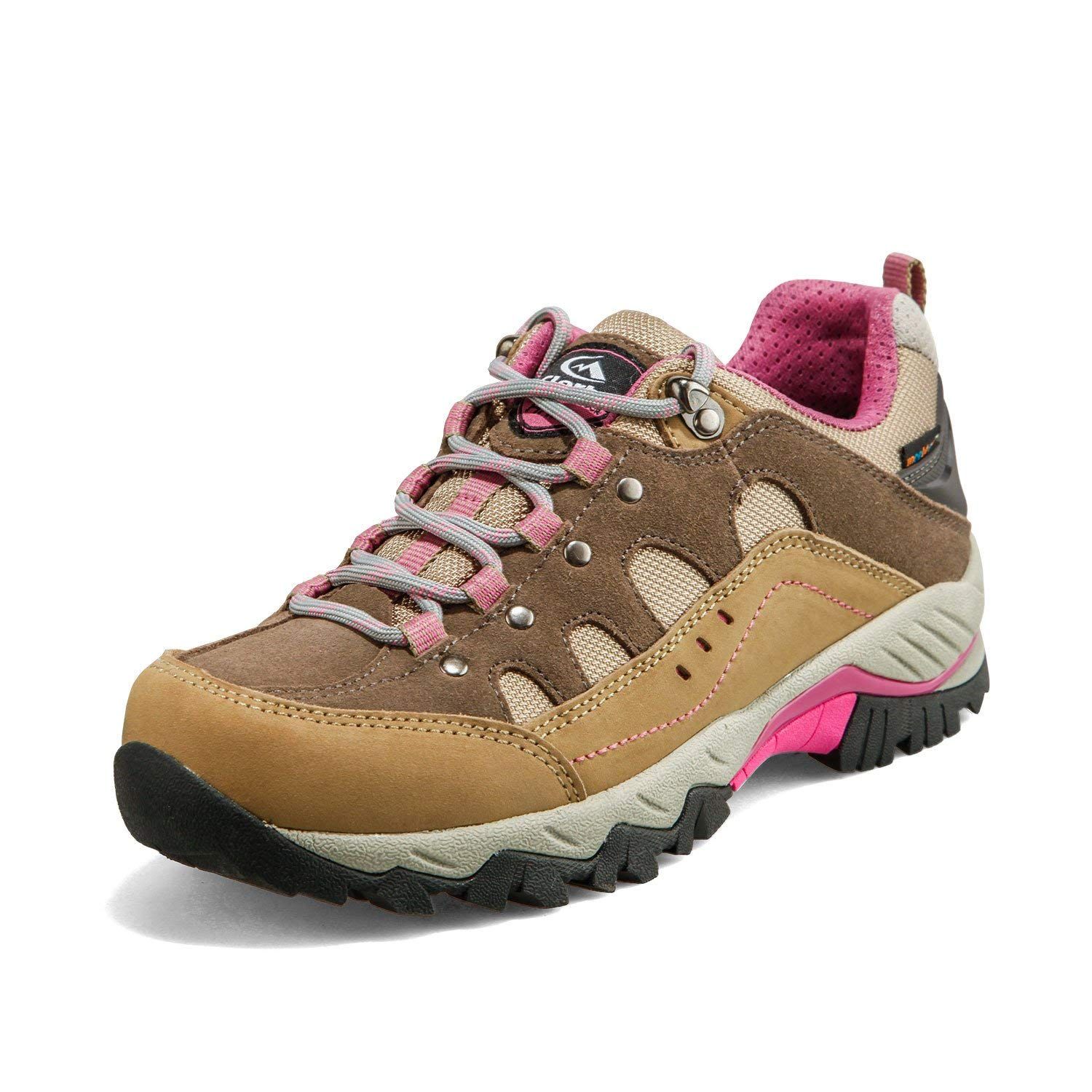 Clorts Womens Hiking Shoe Waterproof Suede Leather Lightweight Trekking Trail Sneaker