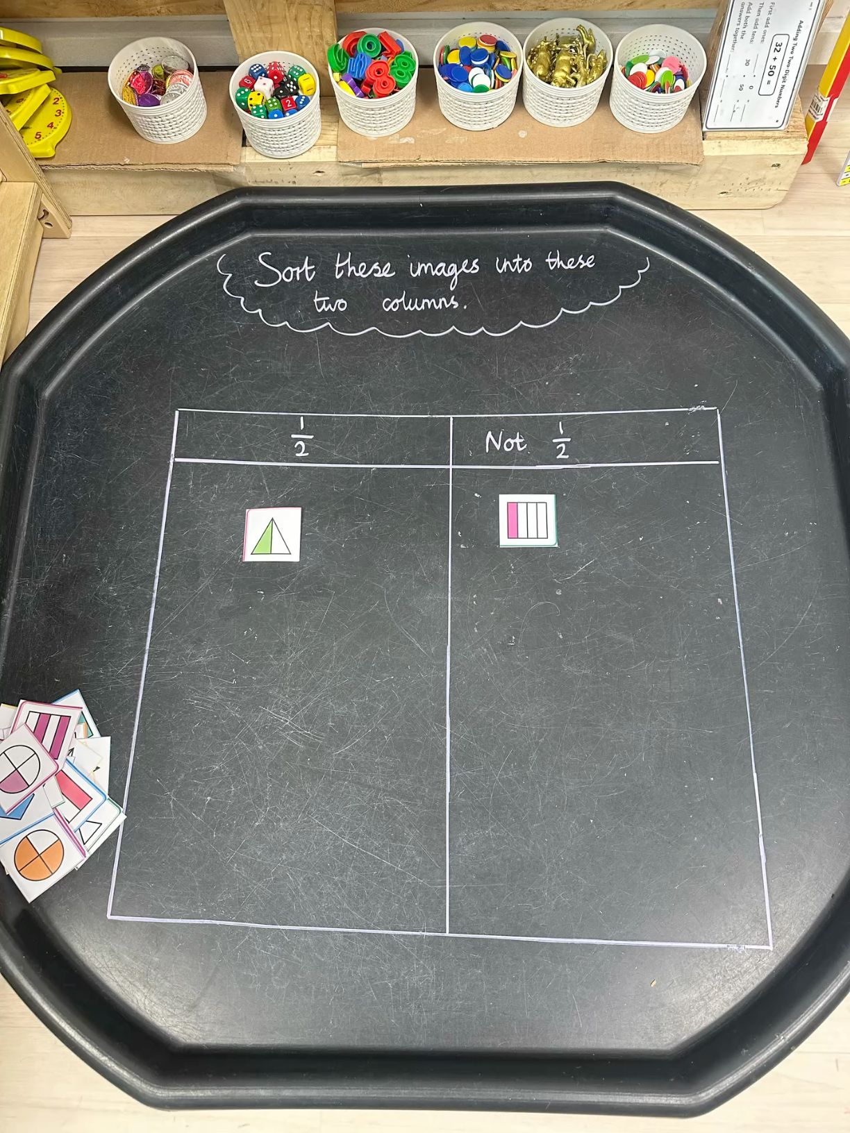 Fractions: Recognising a half