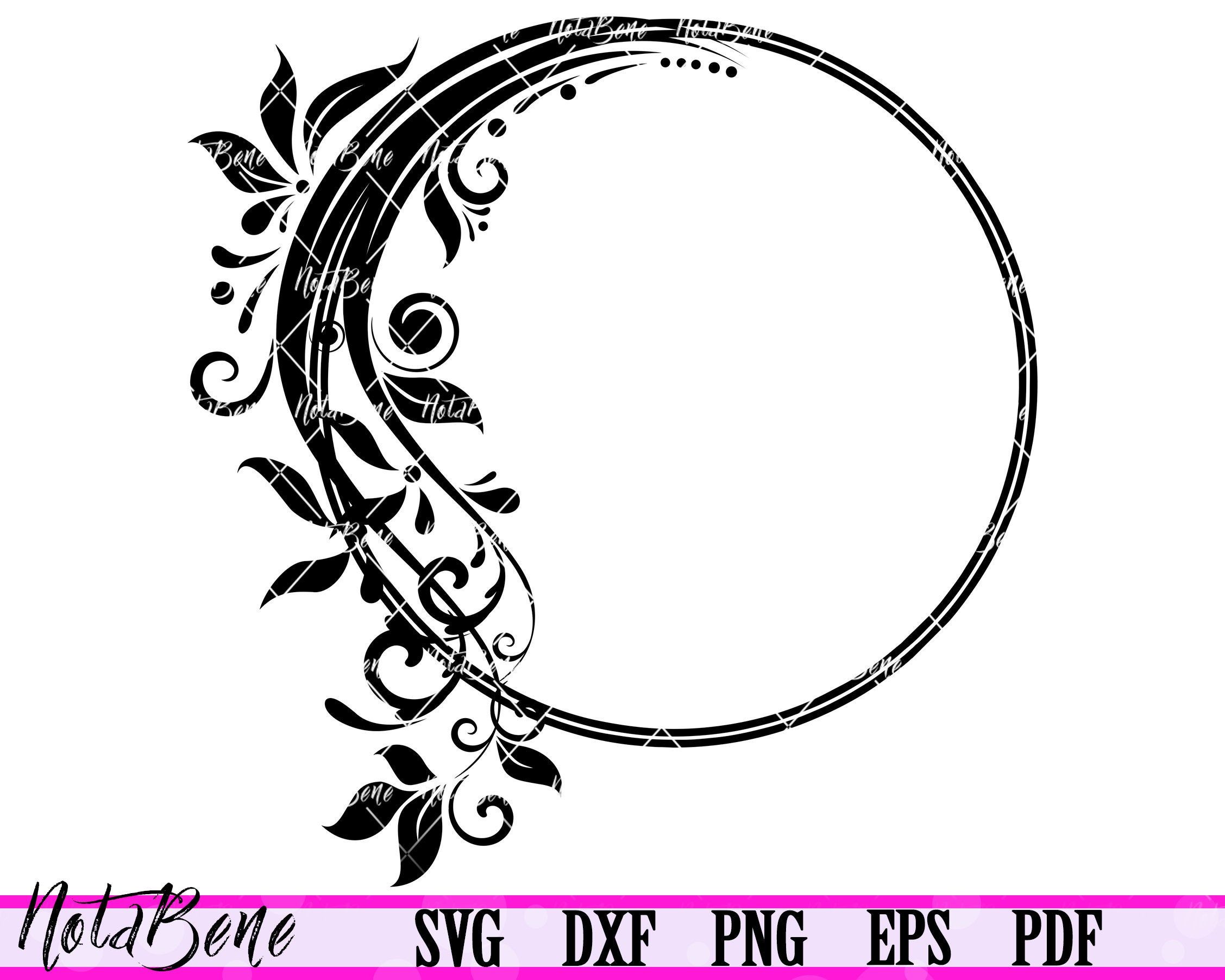 Floral Frame Svg Circle Flower Monogram Frame svg Wedding | Etsy