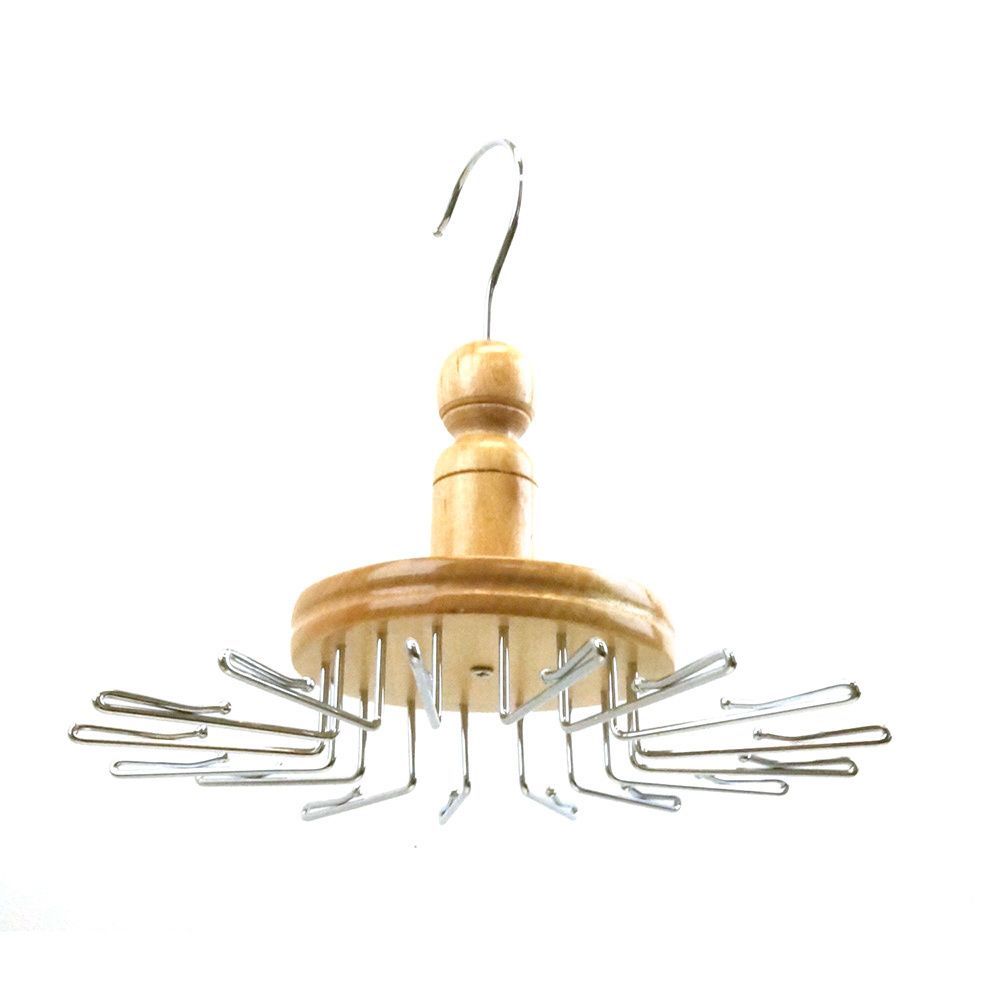 Keep your accessories available at your fingertips with this convenient closet organizer. This pivoting wooden organizer features sixteen sturdy metal hooks that are the perfect size for holding your favorite belts and ties. Belt Rack, Belt Hanger, Tie Rack, Online Laundry, Tie Organization, House Essentials, Wooden Organizer, Velvet Hangers, Closet Rod