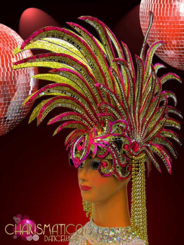 RED DRAG DIVA CABARET Feather SHOULDER COLLAR HEADDRESS