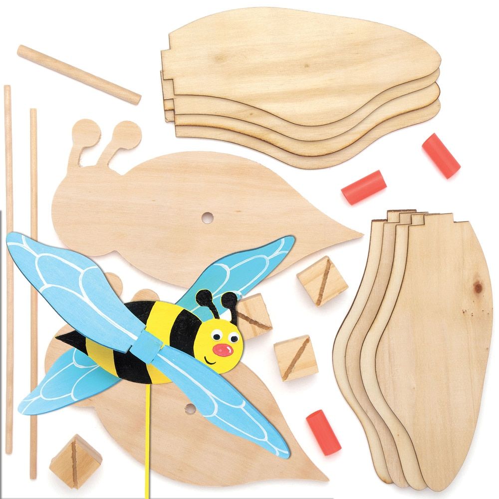 Paquet de 2 l/'artisanat ou les projets de jardin Baker Ross FE357 Kits nichoirs de bateau pirate en bois Artisanat en bois à peindre et à décorer pour les enfants