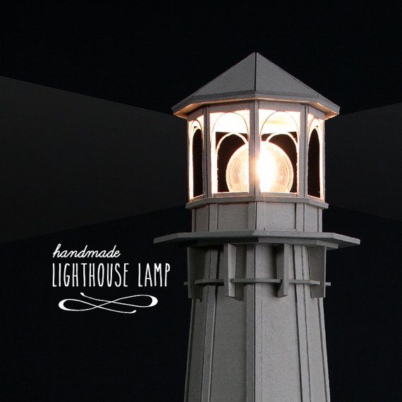 Handmade cardboard lighthouse lamp an by lifeincardboard on etsy ...