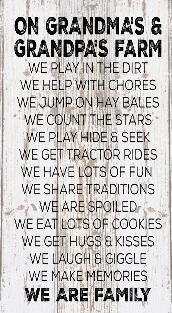 Christmad Gift - On Grandma & Grandpa's Farm Rules Wood Sign, Canvas Wall Art, Banner - Christmas, Birthday, Grandparent's Day #grandpabirthdaygifts